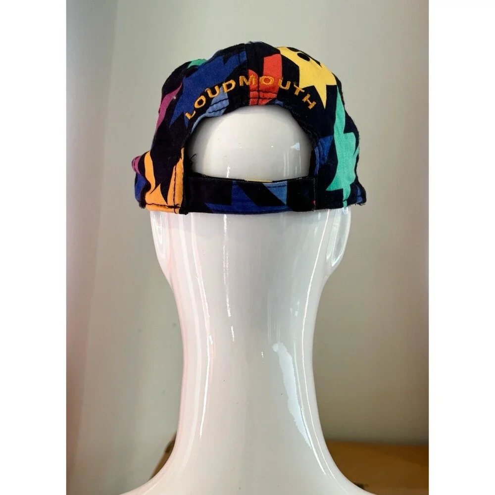 Loudmouth Hat Cap Strap Back Mens One Size Multicolor Geometric Cotton Twill - Picture 3 of 4